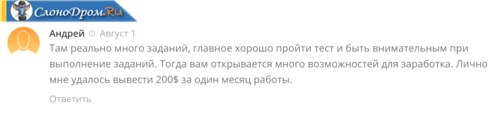 Отзыв о заработке на Яндекс Толока